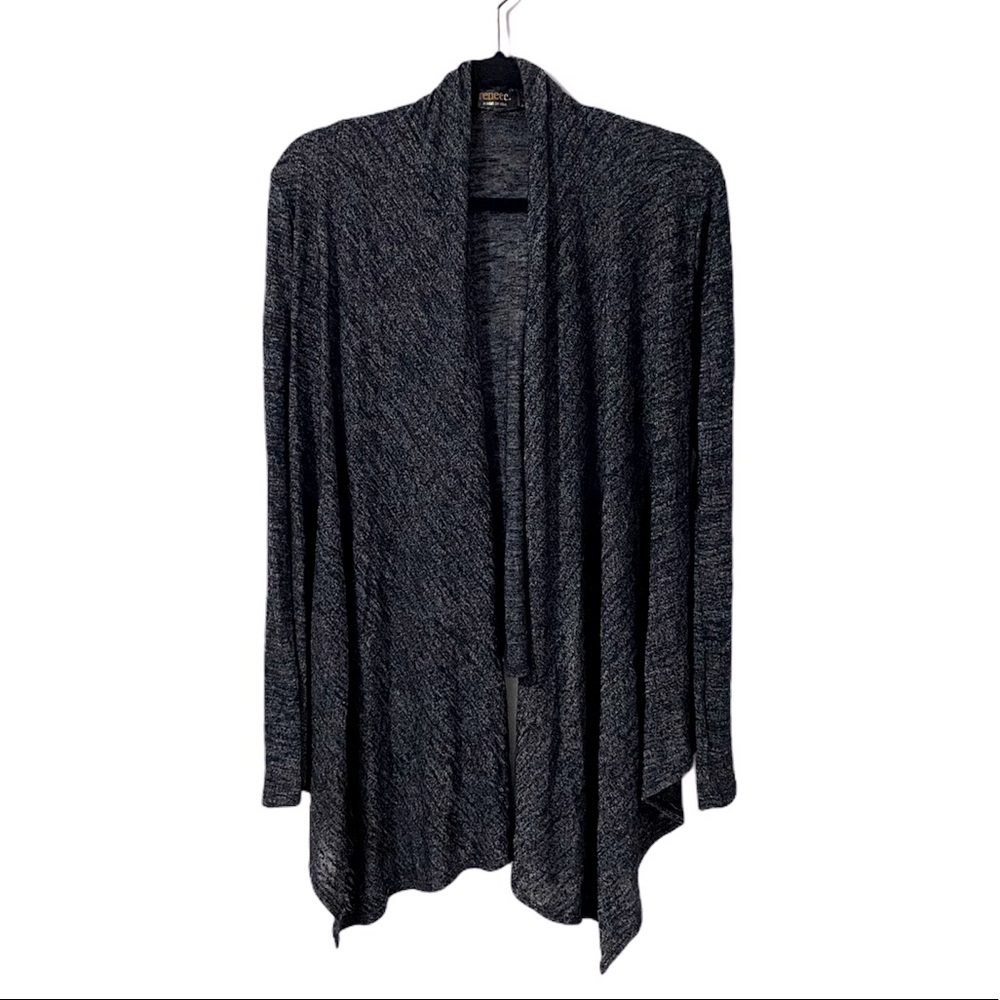 Renee C Black & Grey Open Front Cardigan | Small